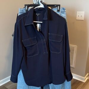 Navy Blue Long Sleeve Shirt